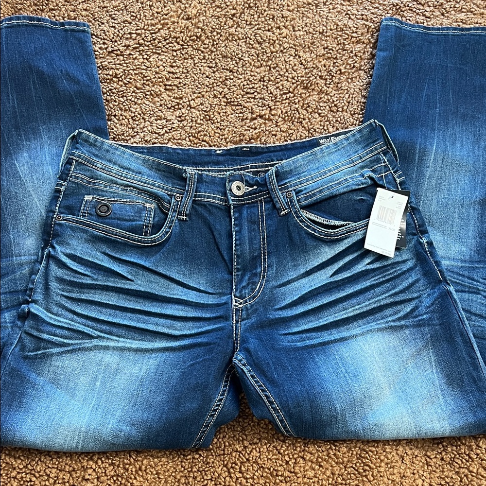 Buffalo David Bitton Men's Distressed Blue Jeans SLIM STRETCH 32 x 30 NWT EVAN-X